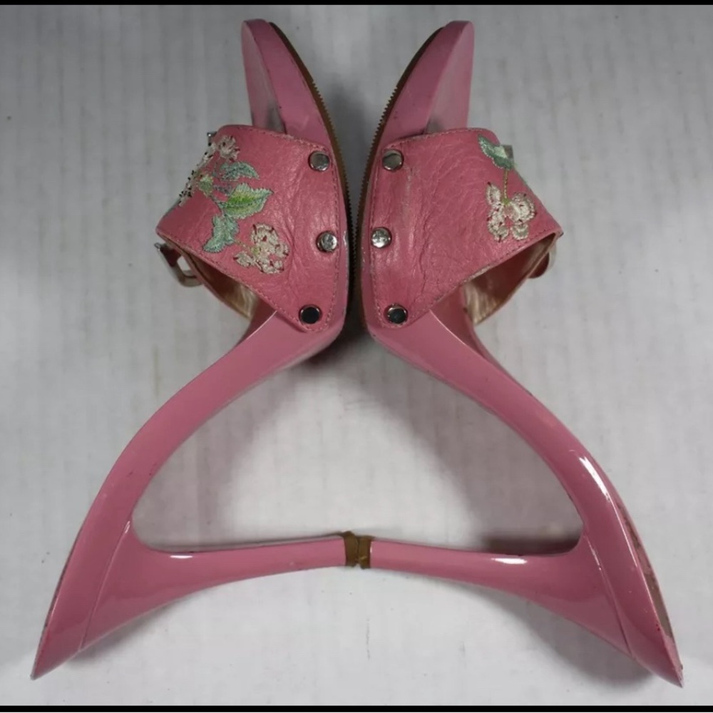 Vintage Dior Embroidered Floral Heels Womens EU 37.5 US 4.5 US 7 RARE!